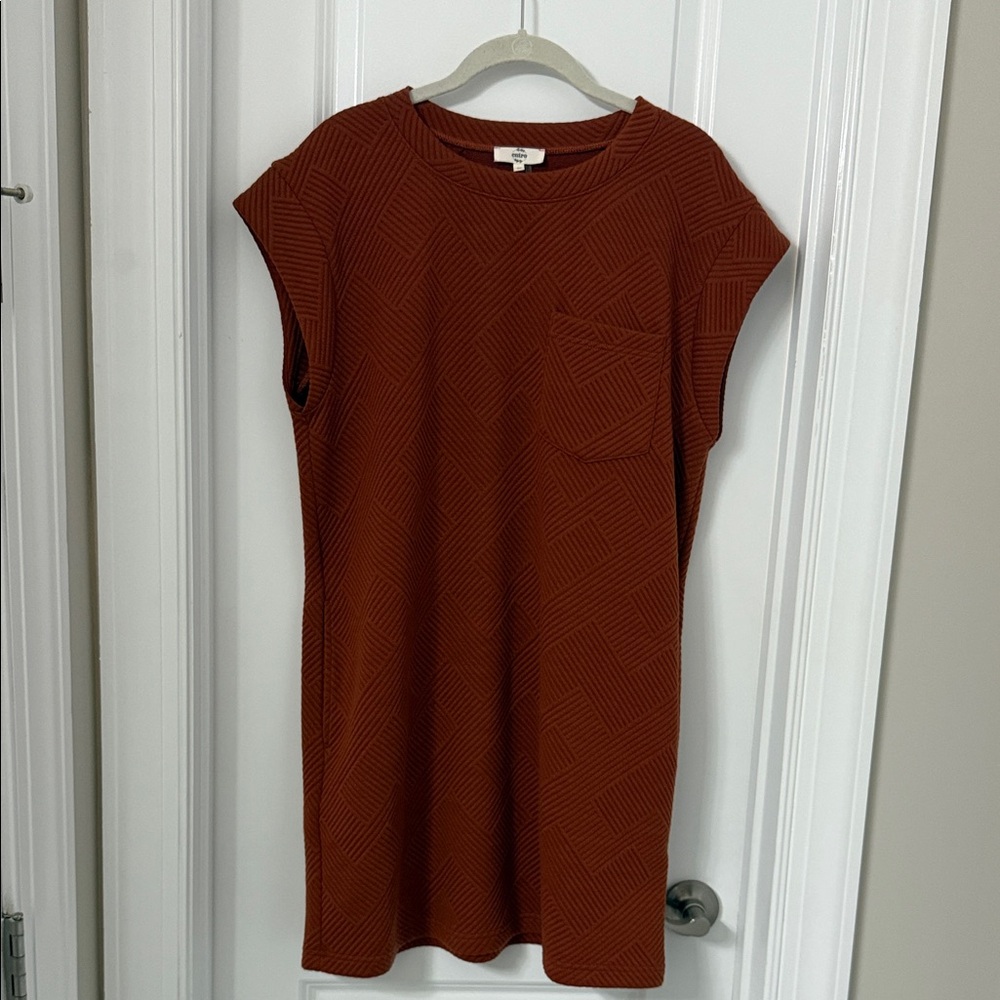 Entro Rust Textured Mini Dress M